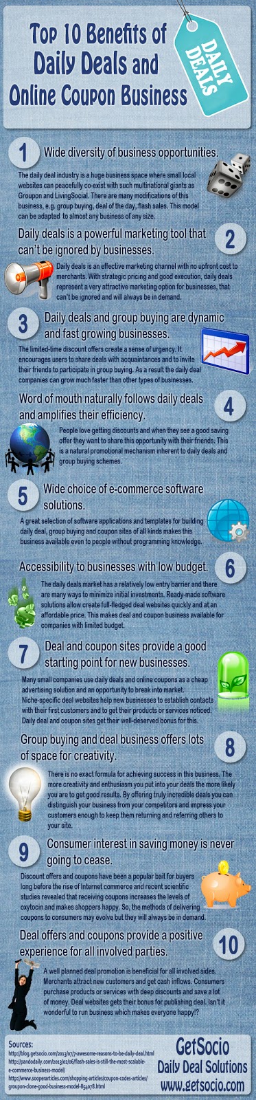 benefits of daily deals and online coupon business - Infographic