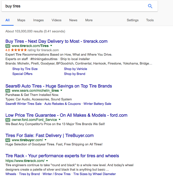 Search result without specifying location