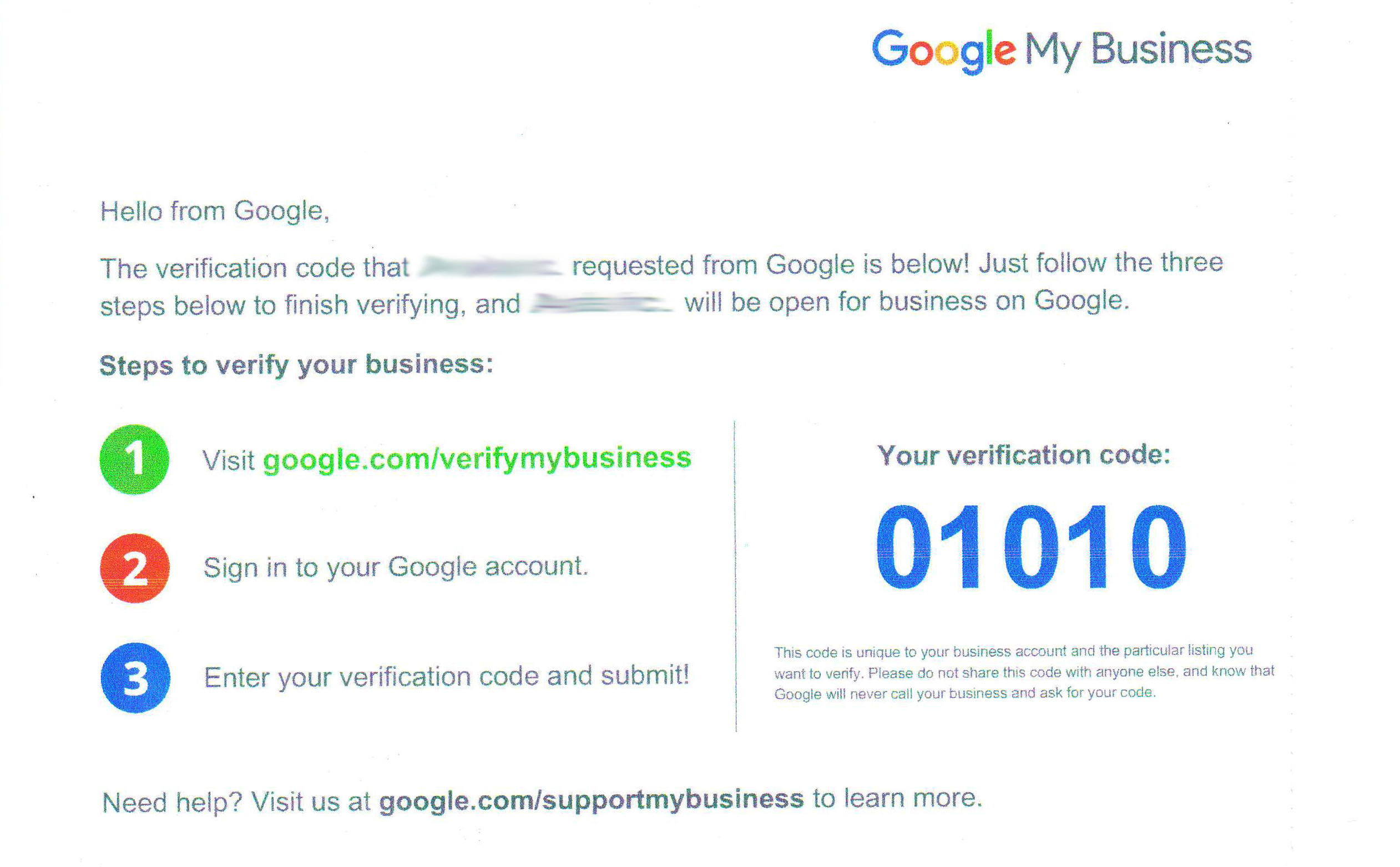 verify your business on google